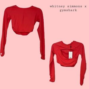 Gym shark x Whitney simmons LS crop top cyber red